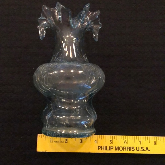 Vintage Cracked Glass Flower Vase - Picture 6 of 7